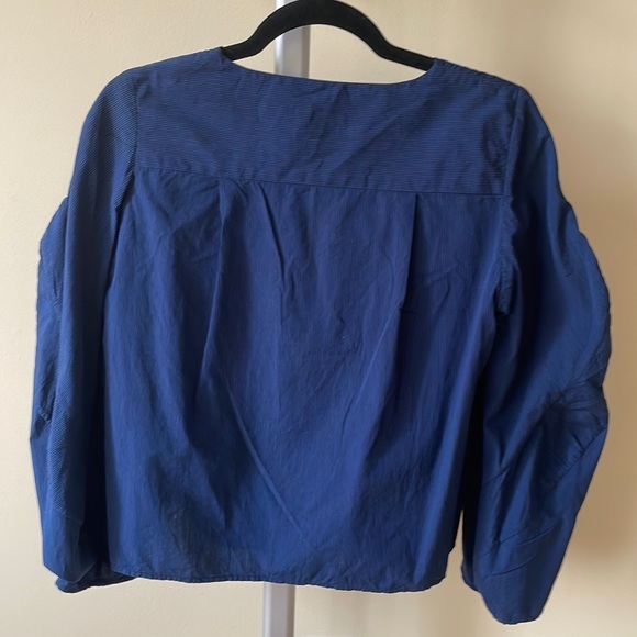 Rachel Comey dark blue pinstripe blouse top, size 0 - Picture 5 of 9